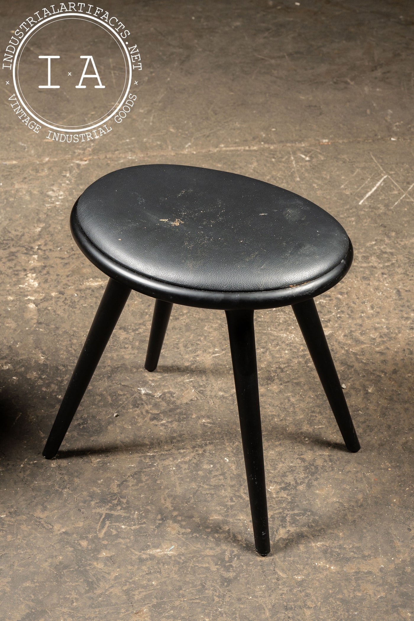 Pair of MCM Danish-Inspired Black Stools by Mater