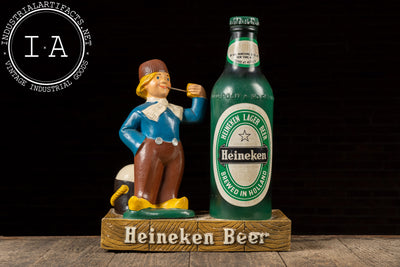 Vintage Ceramic Heineken Beer Bartop Advertising Display