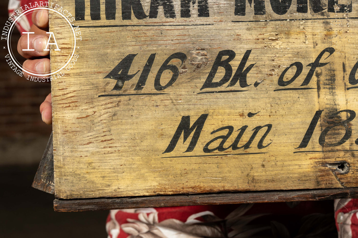 Early 20th Century Hiram Morey Real Estate Hand-Painted Wooden Trade Sign