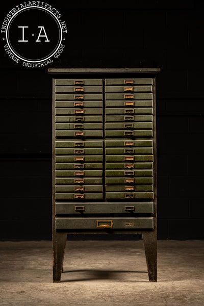 c. 1930 Document Sorting Cabinet in Olive Green