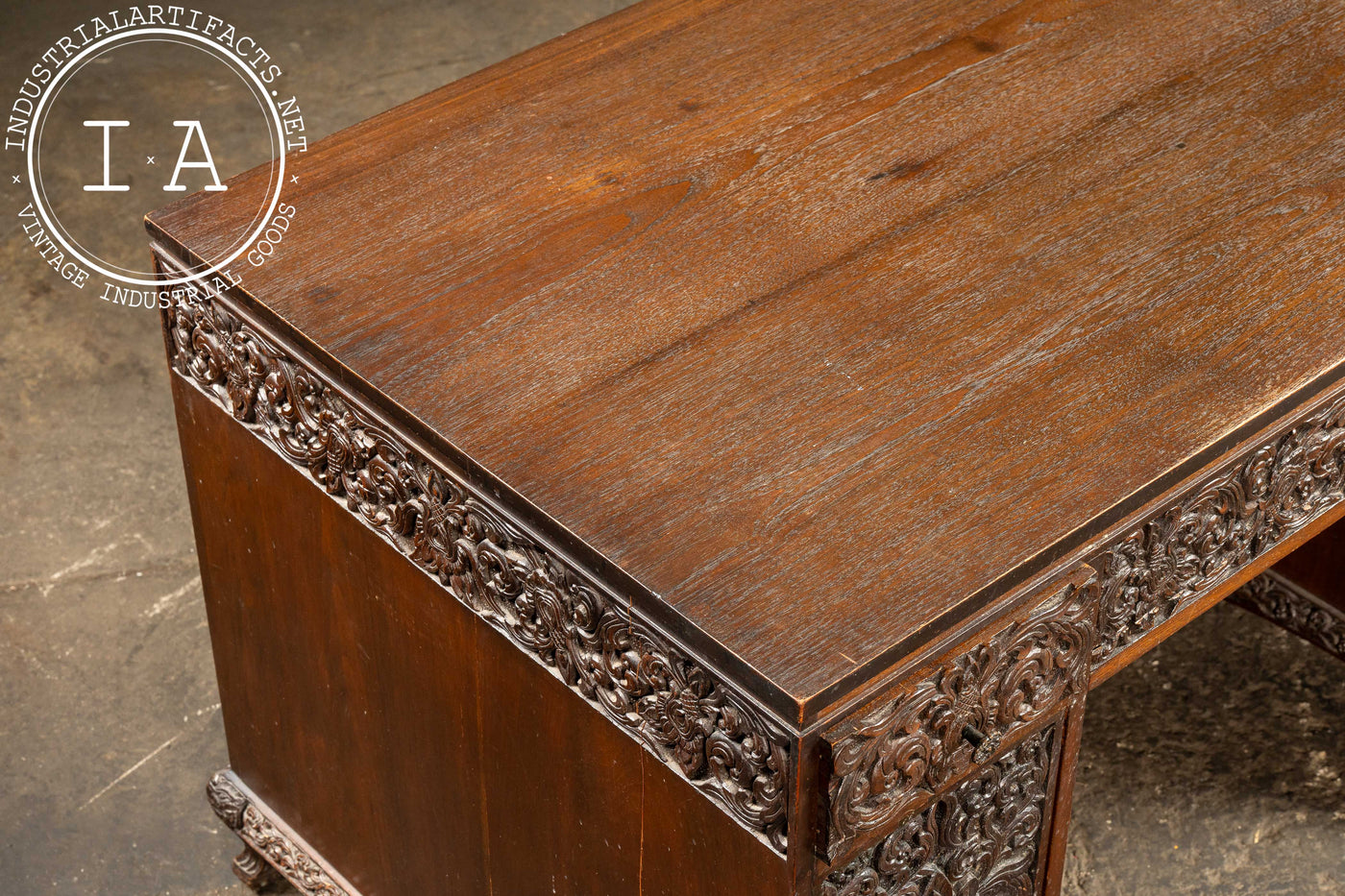 Antique Southeast Asian Carved Rosewood Desk
