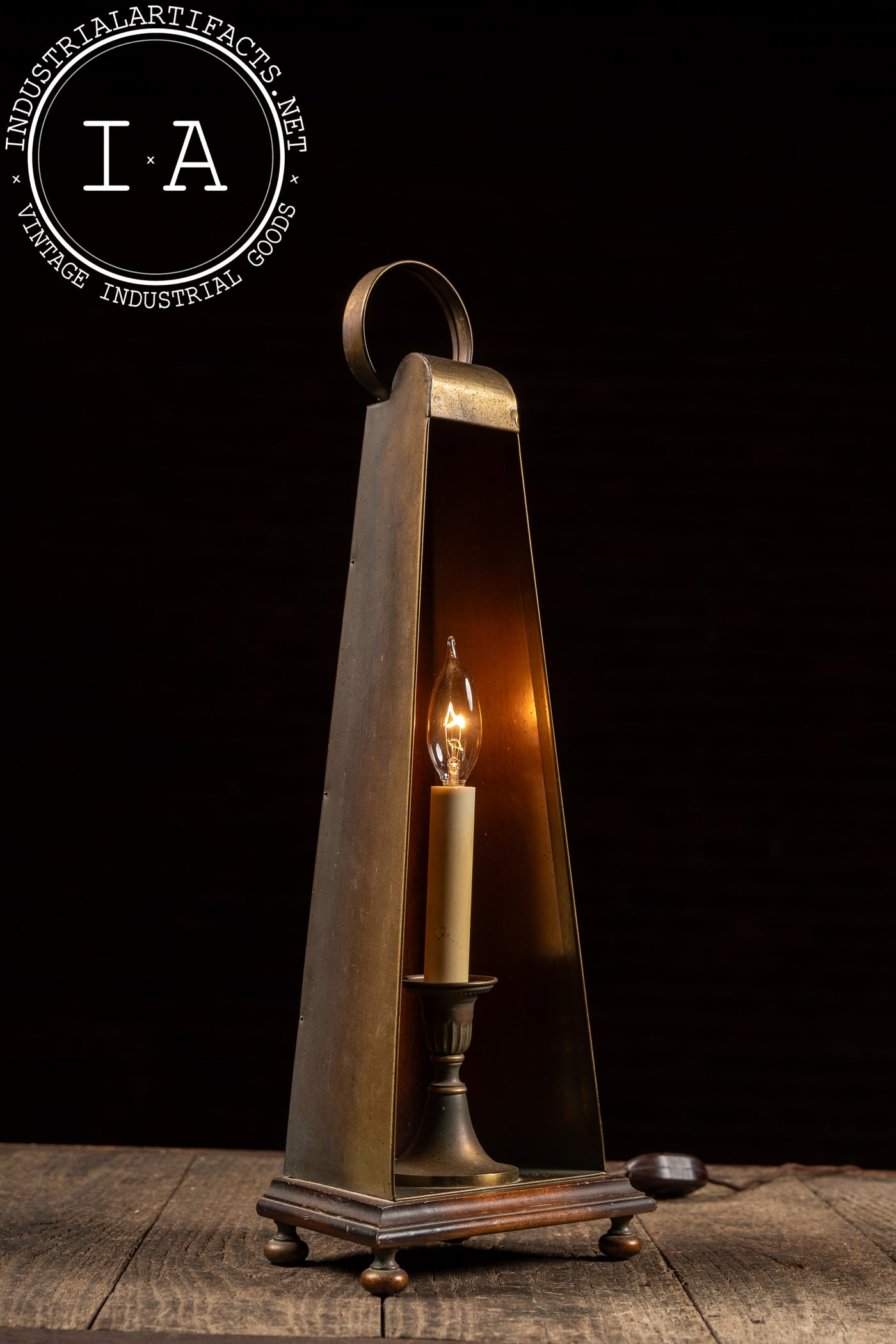 Vintage Brass Candlestick Carriage Lamp by Westwood