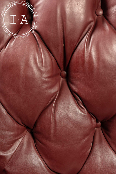 Tufted Red Leather Wingback Chair