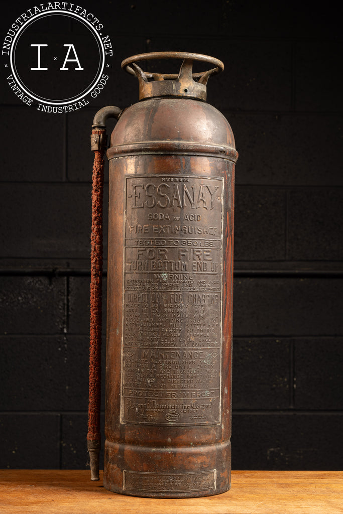Antique Essany Copper and Brass Fire Extinguisher – Industrial