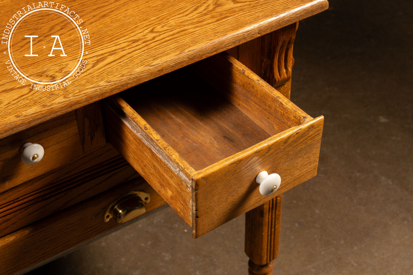 Early 20th Century Oak Baker's Table