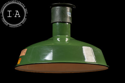 Vintage Westinghouse Industrial Enamel Light in Green