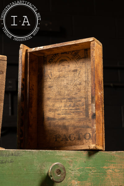 Antique Industrial 16-Drawer Cabinet