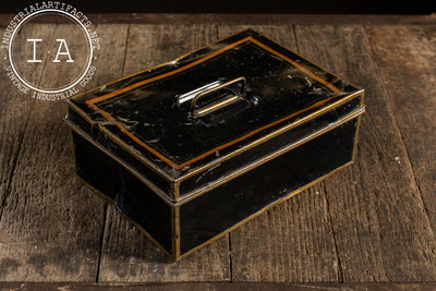 Late 19th Century Tin Lithographed Lock Box – D.D. Brown, Mayor of DeKalb, IL