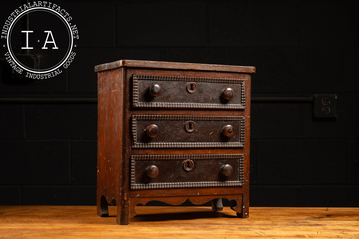 Antique English Tabletop Chest of Drawers