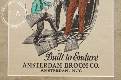 Antique Amsterdam Broom Co. Framed Advertising Print