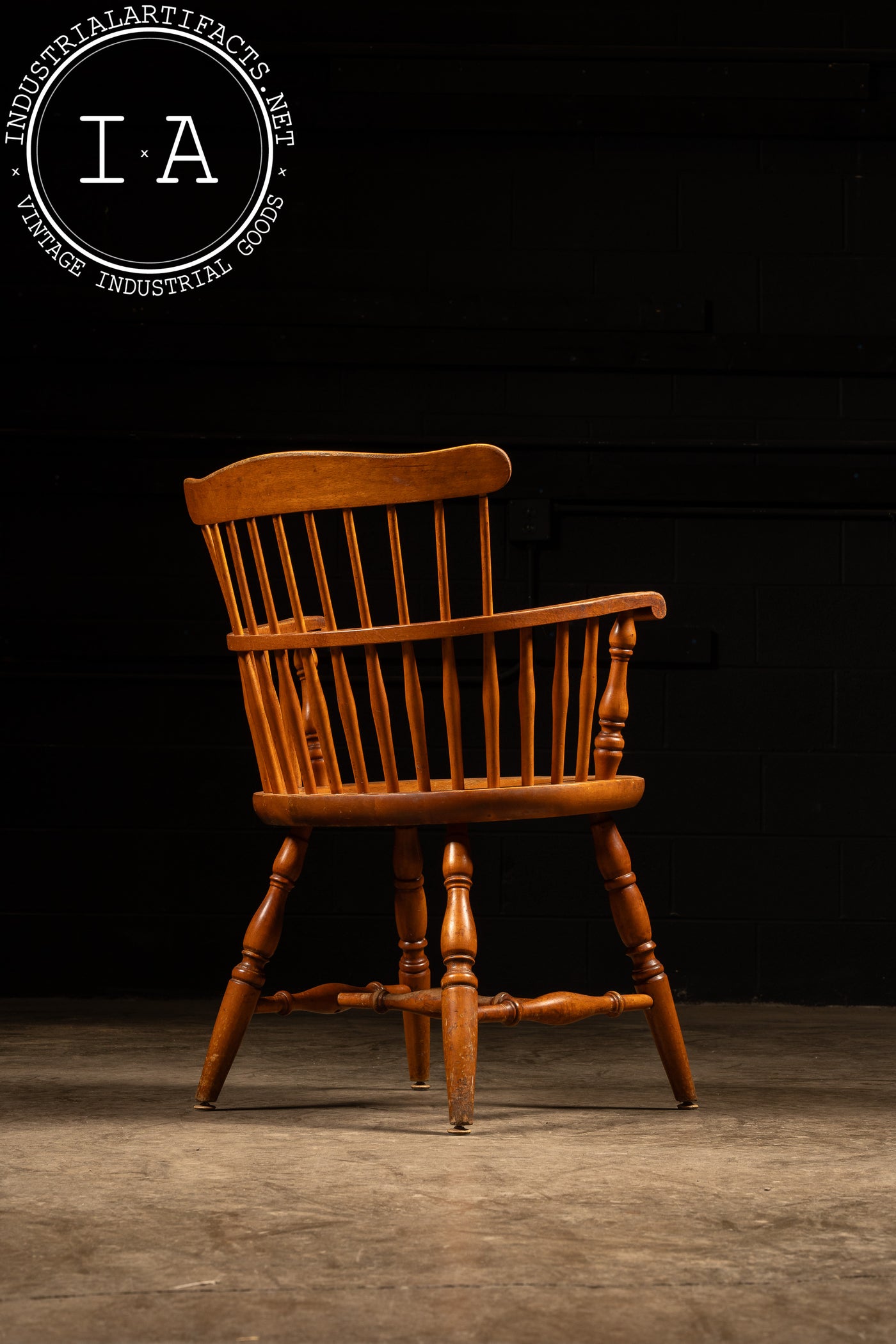 Mid-Century Swedish Maple Comb Back Captain's Chair