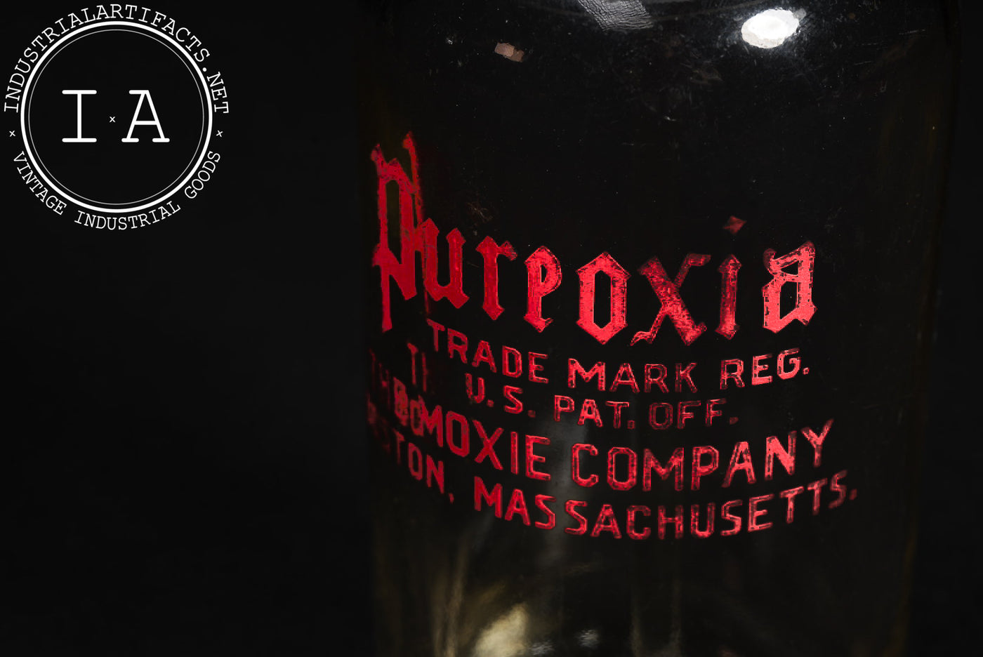 Vintage Pureoxia Soda Siphon Bottle by Moxie Company