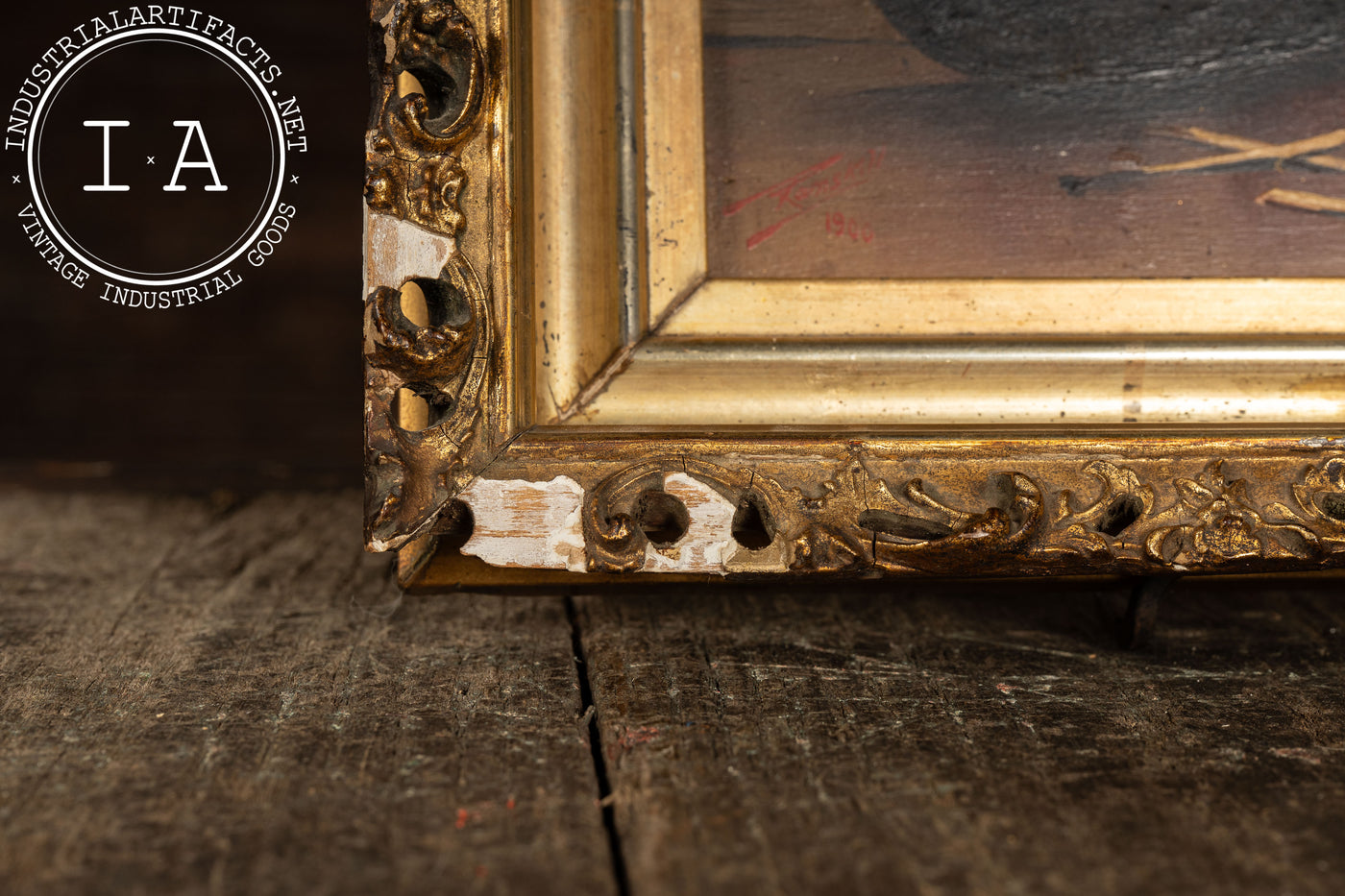 Pipe with Merlot | Framed Oil On Canvas, Signed and Dated