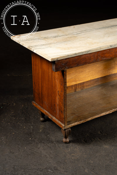 Early 20th Century General Store Counter with Marble Top