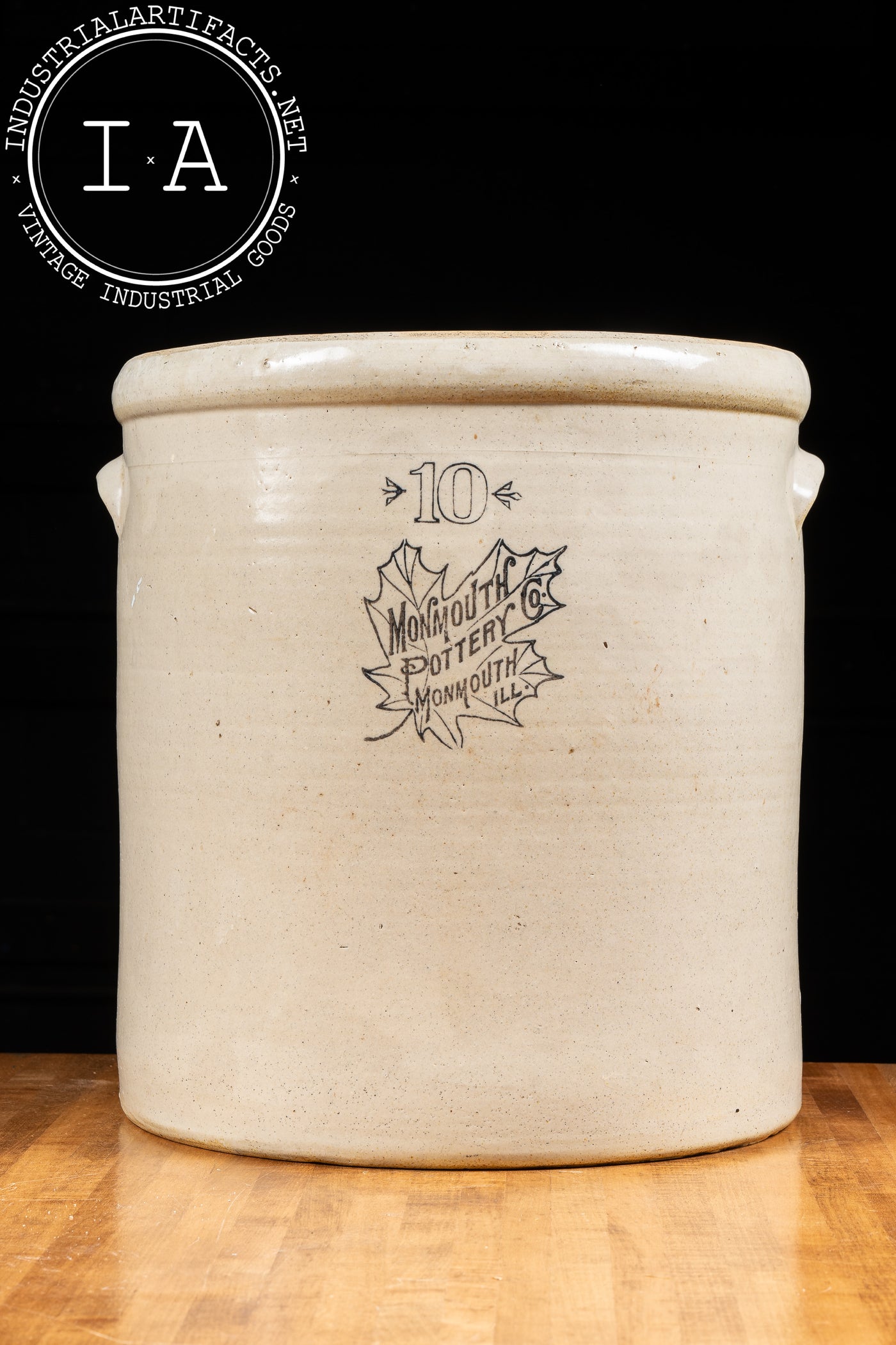 Antique Monmouth Pottery No. 10 Crock