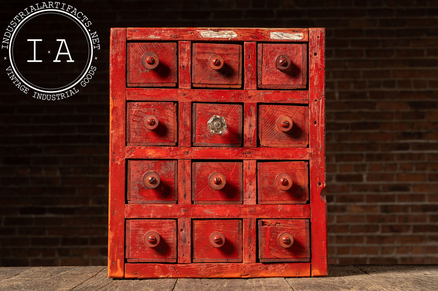 c. 1950 Shop-Made Hercules Explosives Small Parts Cabinet
