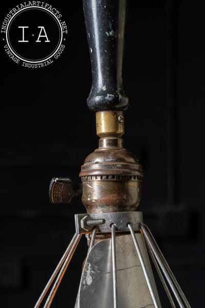 Antique Task Lamp on Cast Iron Pulley