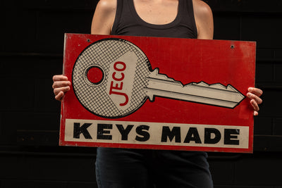 c. 1940s JECO Key Co. Double-Sided Mercantile Sign