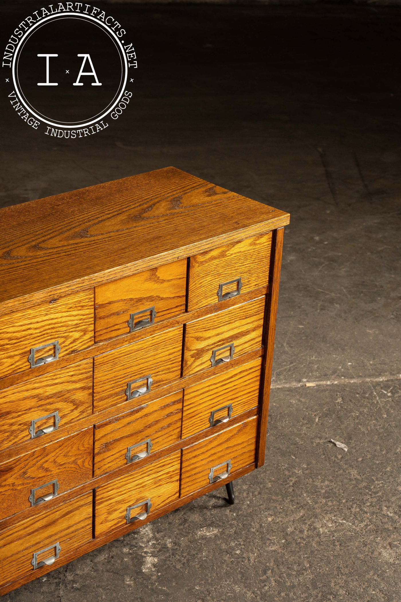 Vintage Oak 24-Drawer Apothecary