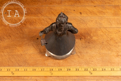 Antique Figural Cast Metal Dinner Bell With Woman Figure