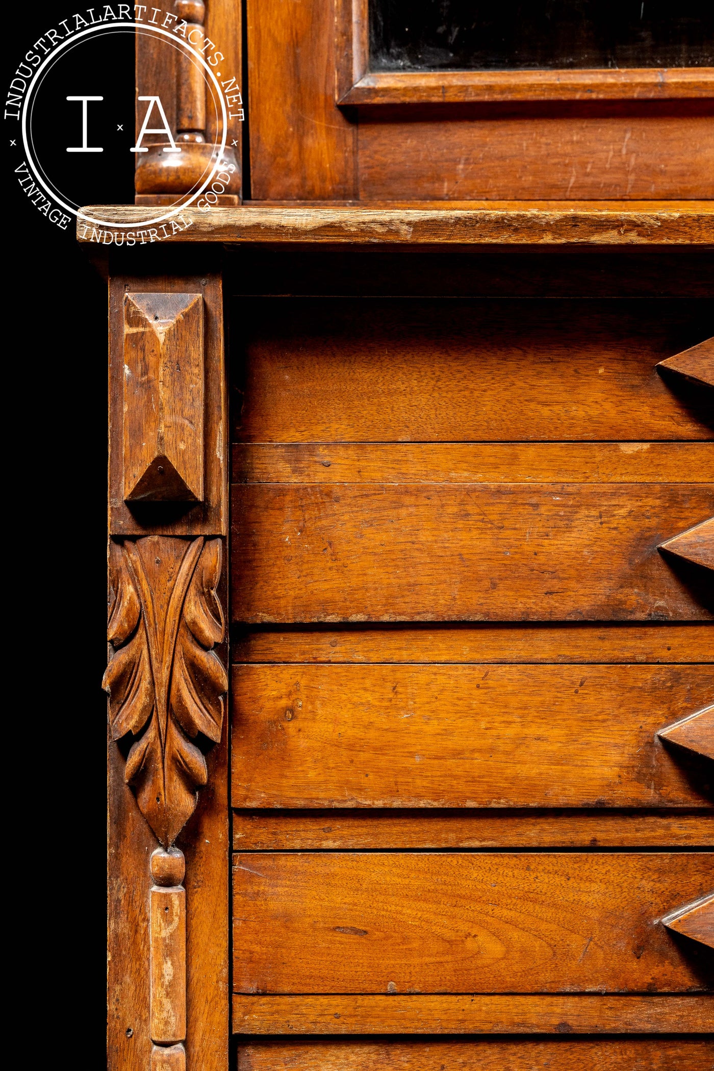 Early Walnut Stepback Apothecary Cabinet