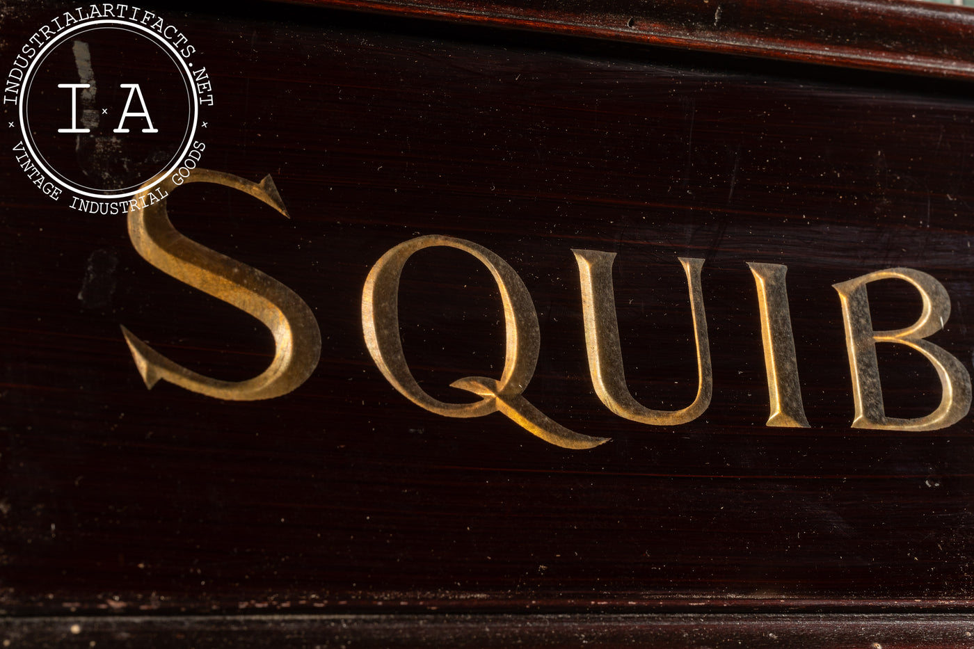 Antique Squibb Products Storefront Sign