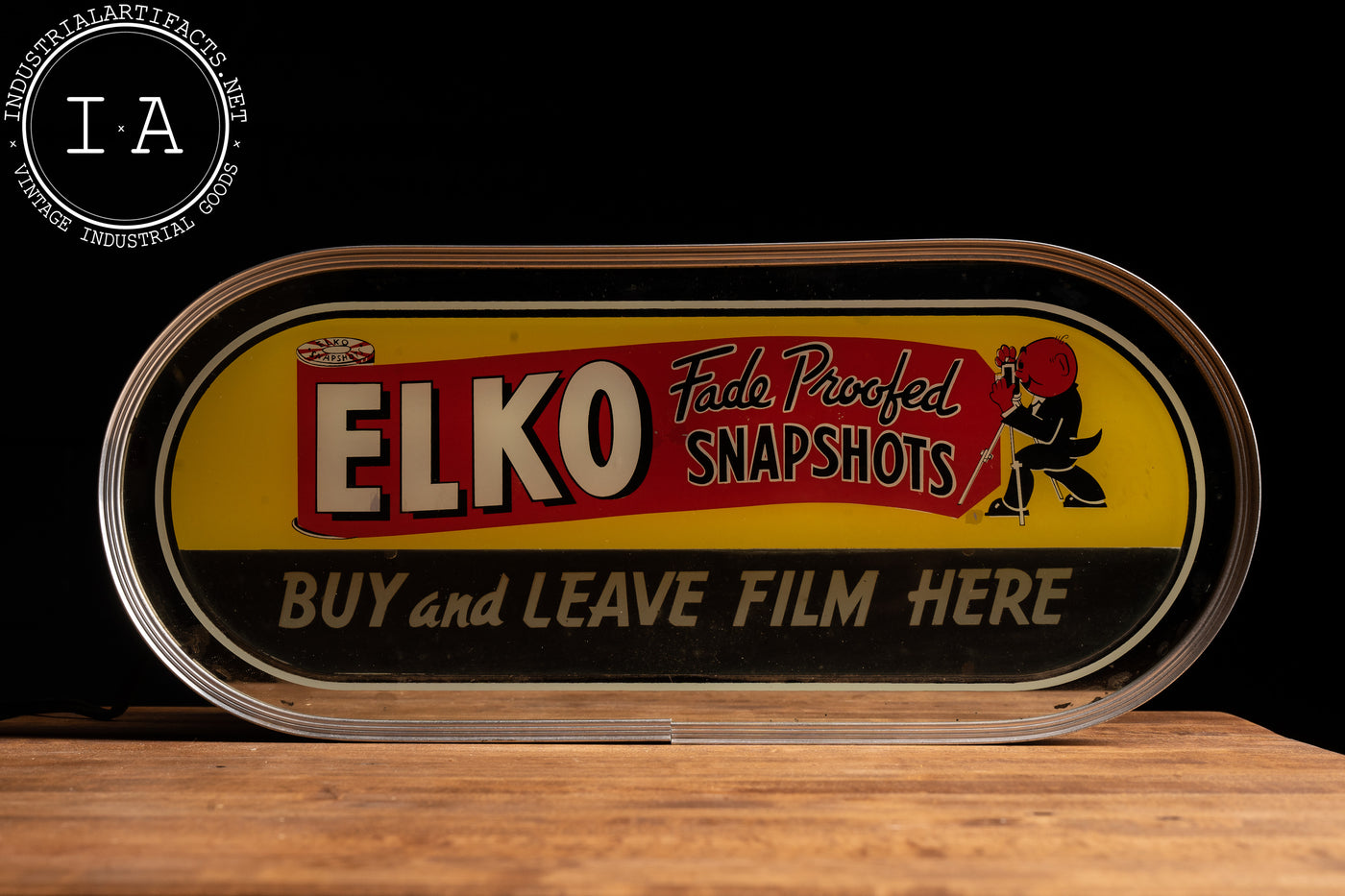 Vintage Lighted Elko Advertising Sign