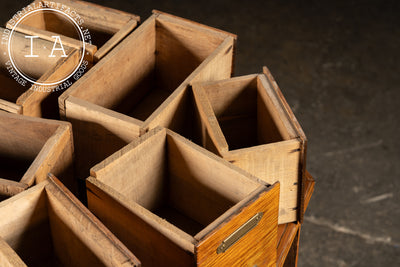 Early 20th Century Oak 40-Drawer Revolving Parts Cabinet