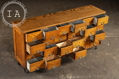 Vintage Oak 24-Drawer Apothecary