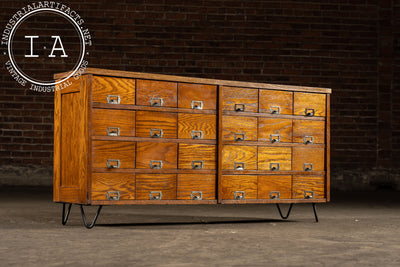 Vintage Oak 24-Drawer Apothecary
