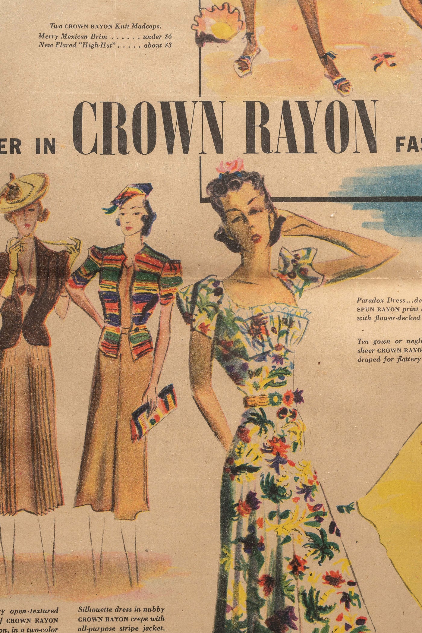 c. 1938 Crown Rayon Print Ad