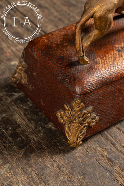 Early 20th Century Leather Wrapped Italian Greyhound Vessel