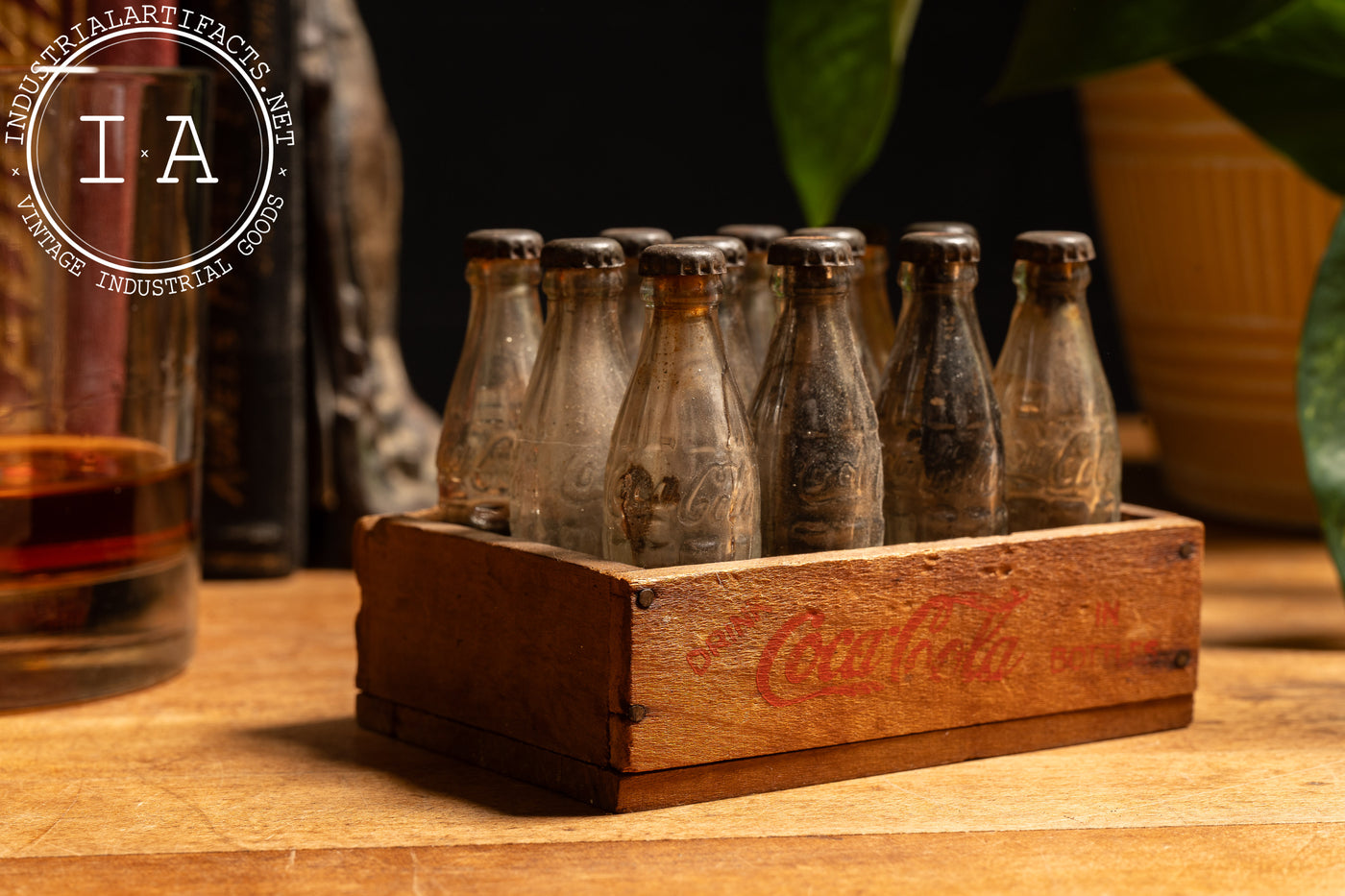 Salesman's Sample Mini Coca Cola Bottle Set In Crate