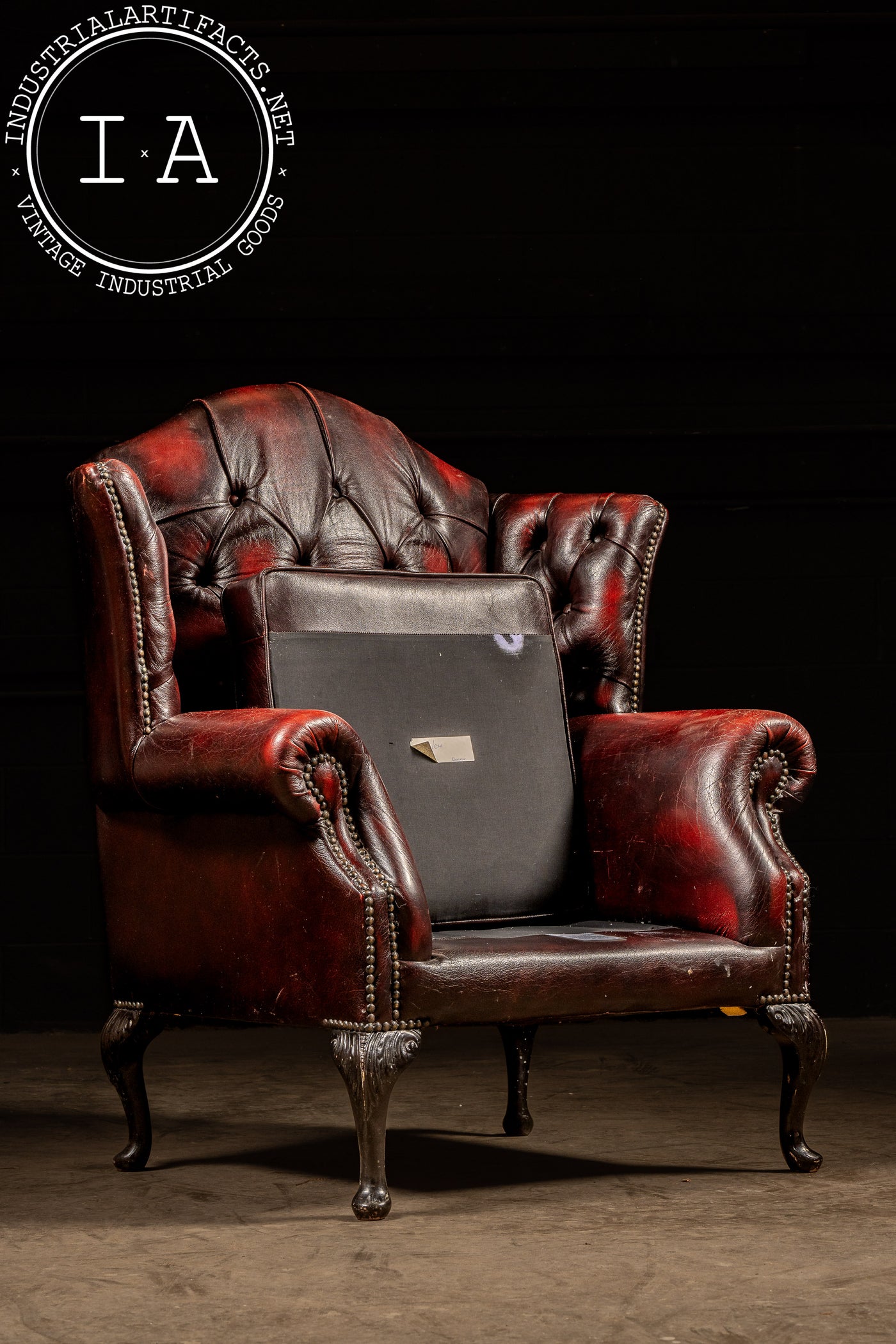 Vintage Tufted Leather Chesterfield Armchair in Oxblood