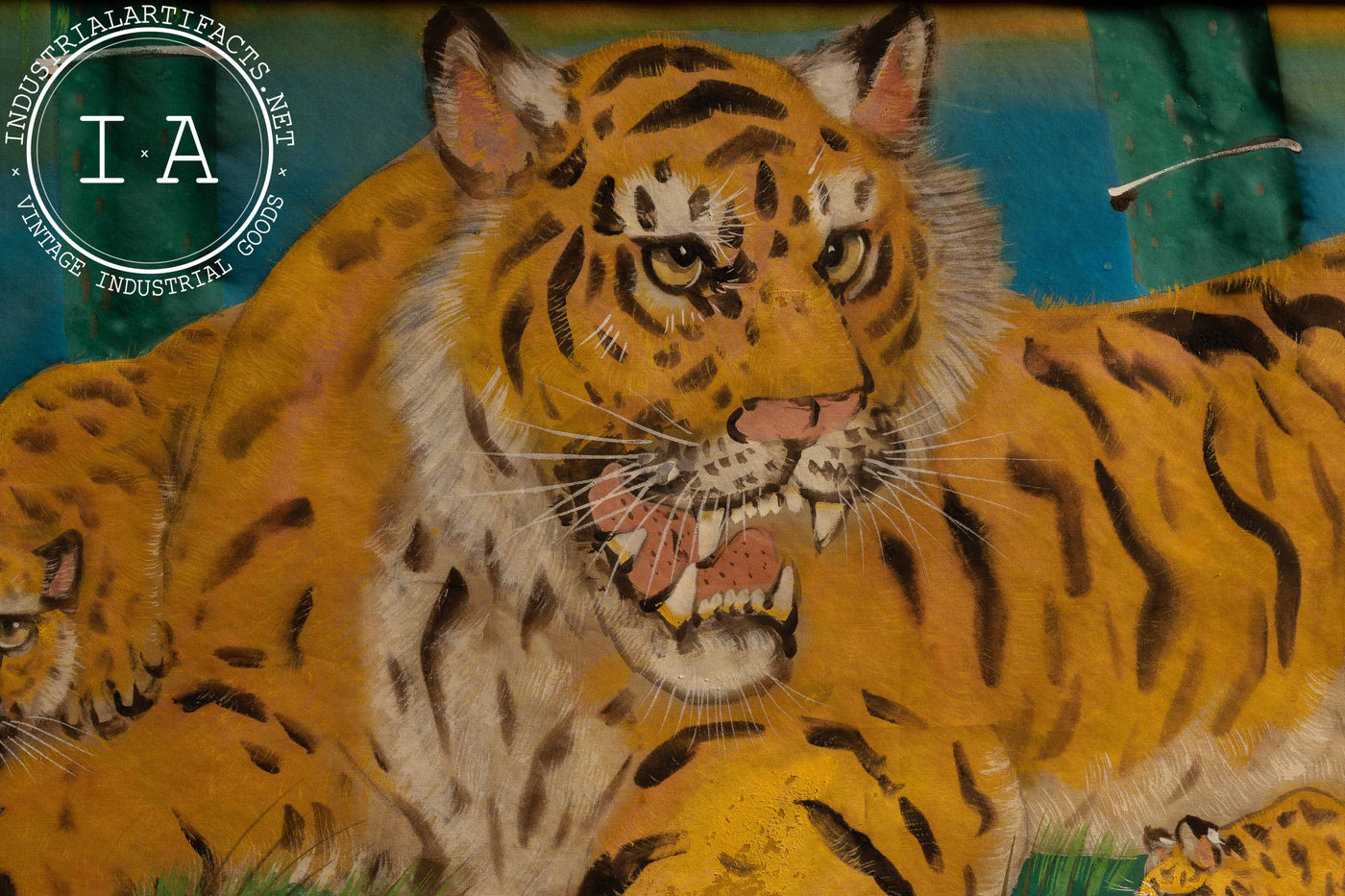 Vintage Japanese Silk Tiger Painting