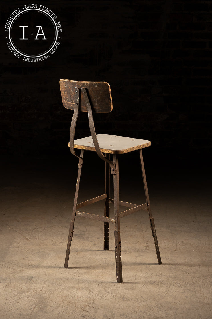 Pollard Brothers Adjustable Height Industrial Stool