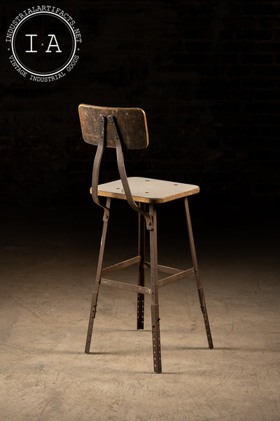 Pollard Brothers Adjustable Height Industrial Stool