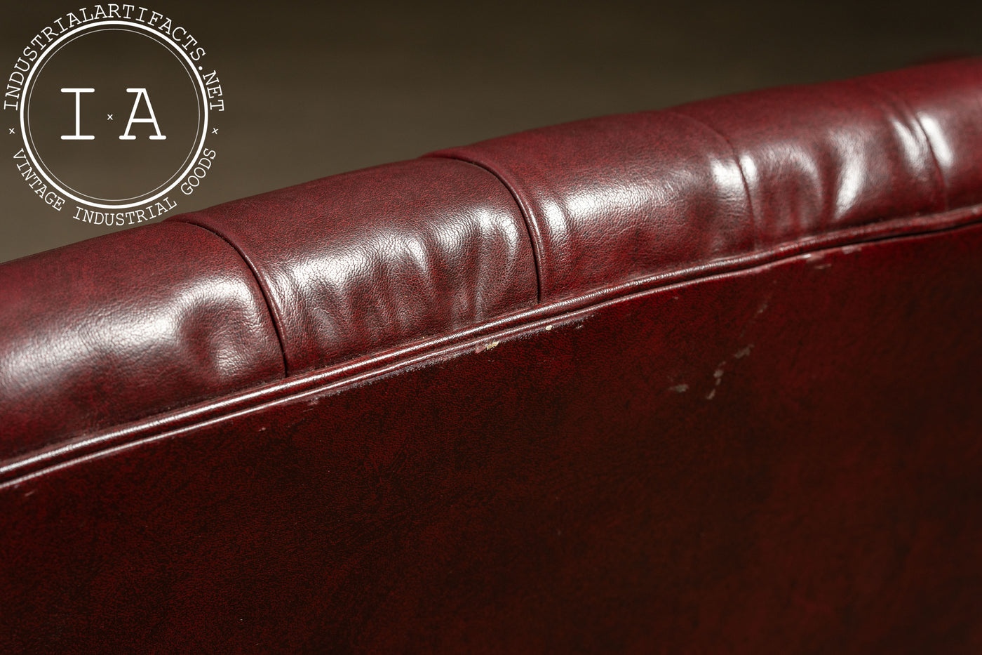 Vintage Tufted Chippendale Loveseat Sofa in Oxblood