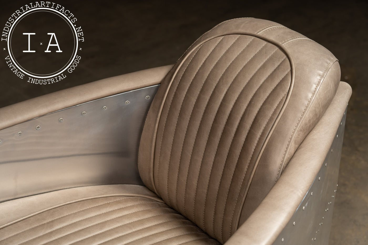 Vintage Pair of Aviator Chairs with Ottoman in Gray by RH