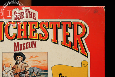 Winchester Museum Tin Lithograph on Cardboard Sign