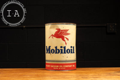 c. 1940s 5-Quart Mobiloil Can