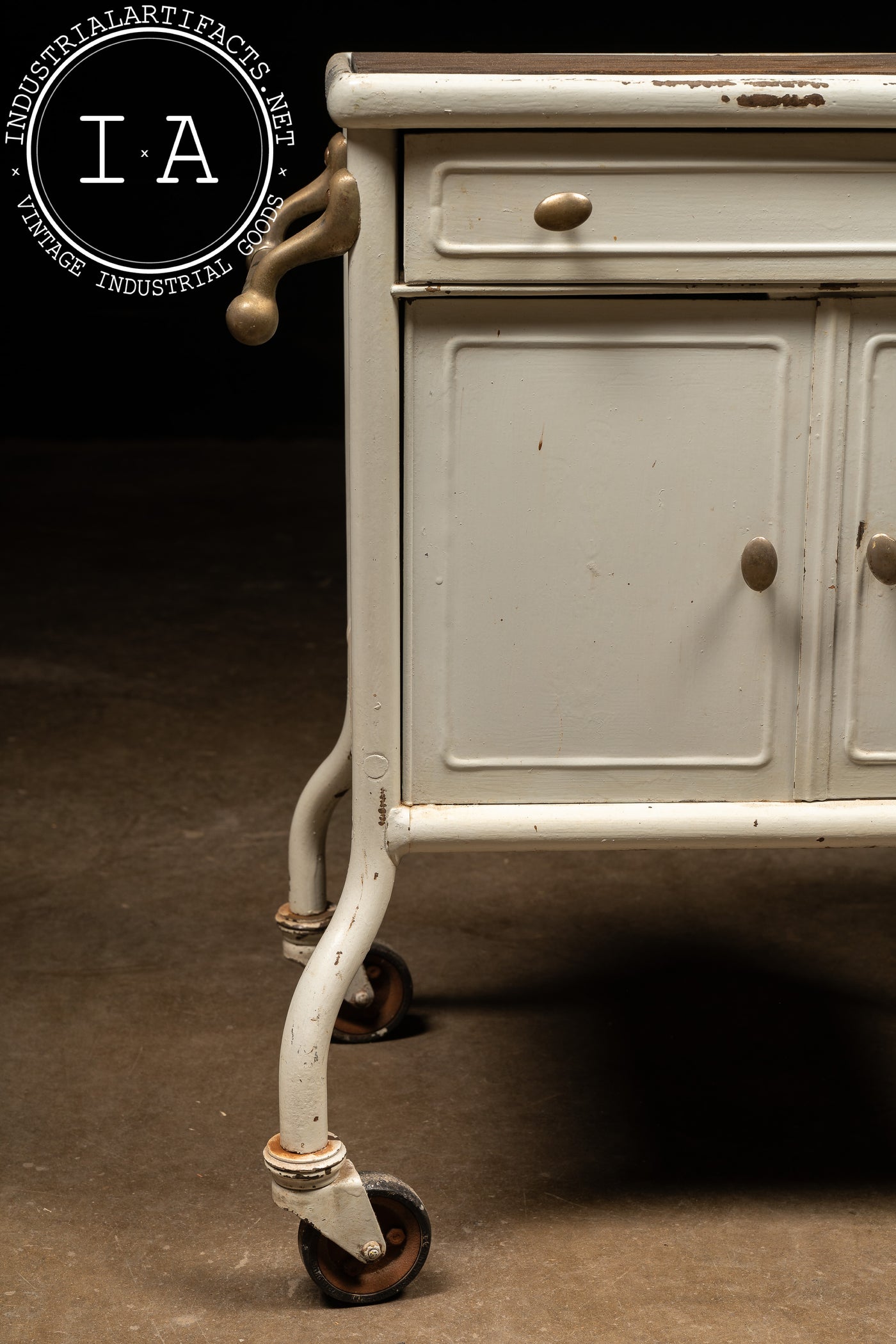 Early 20th Century Steel Dental Cabinet Cart