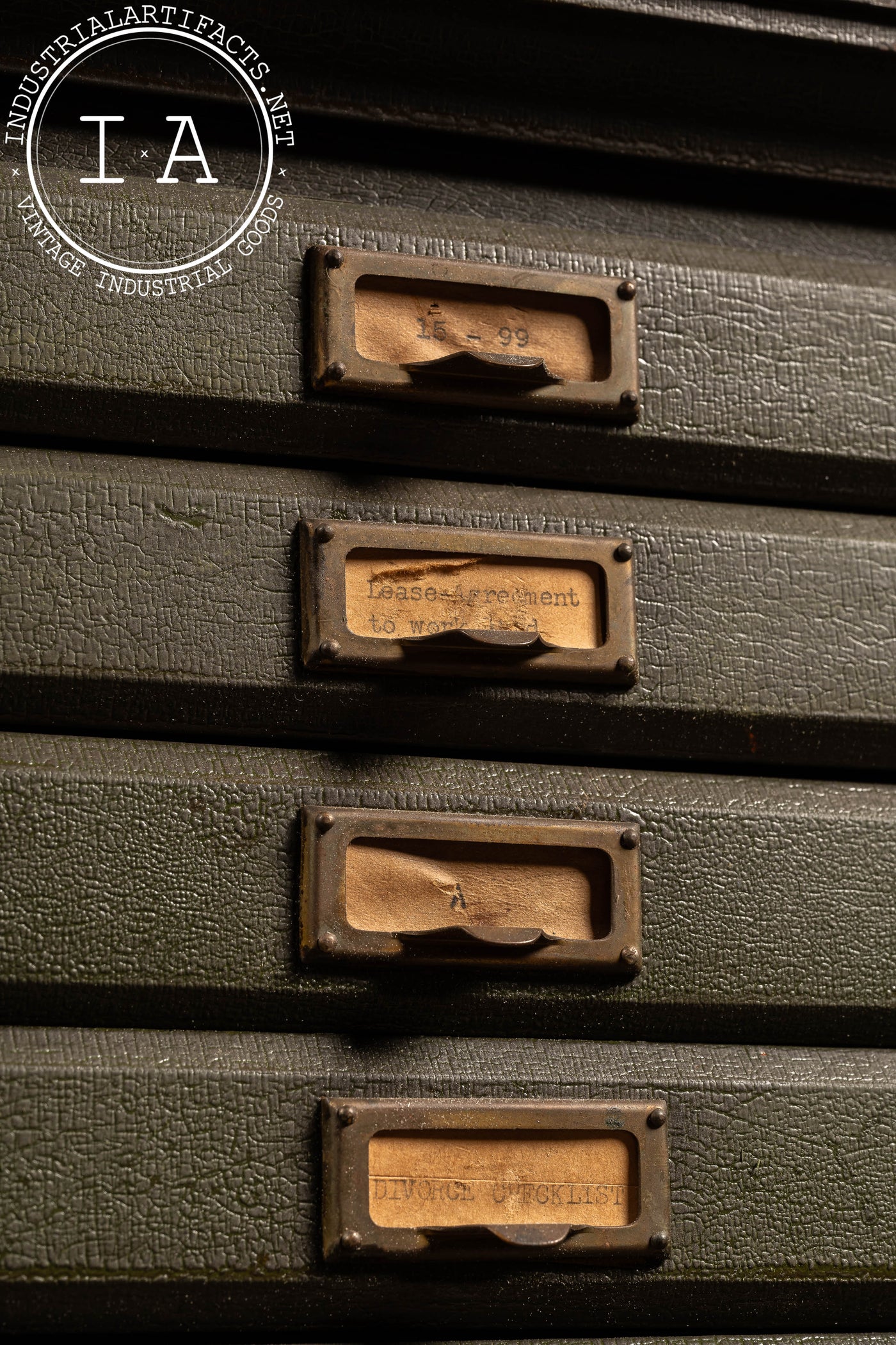 c. 1930 Document Sorting Cabinet in Olive Green