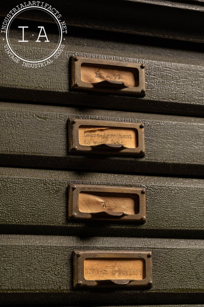 c. 1930 Document Sorting Cabinet in Olive Green