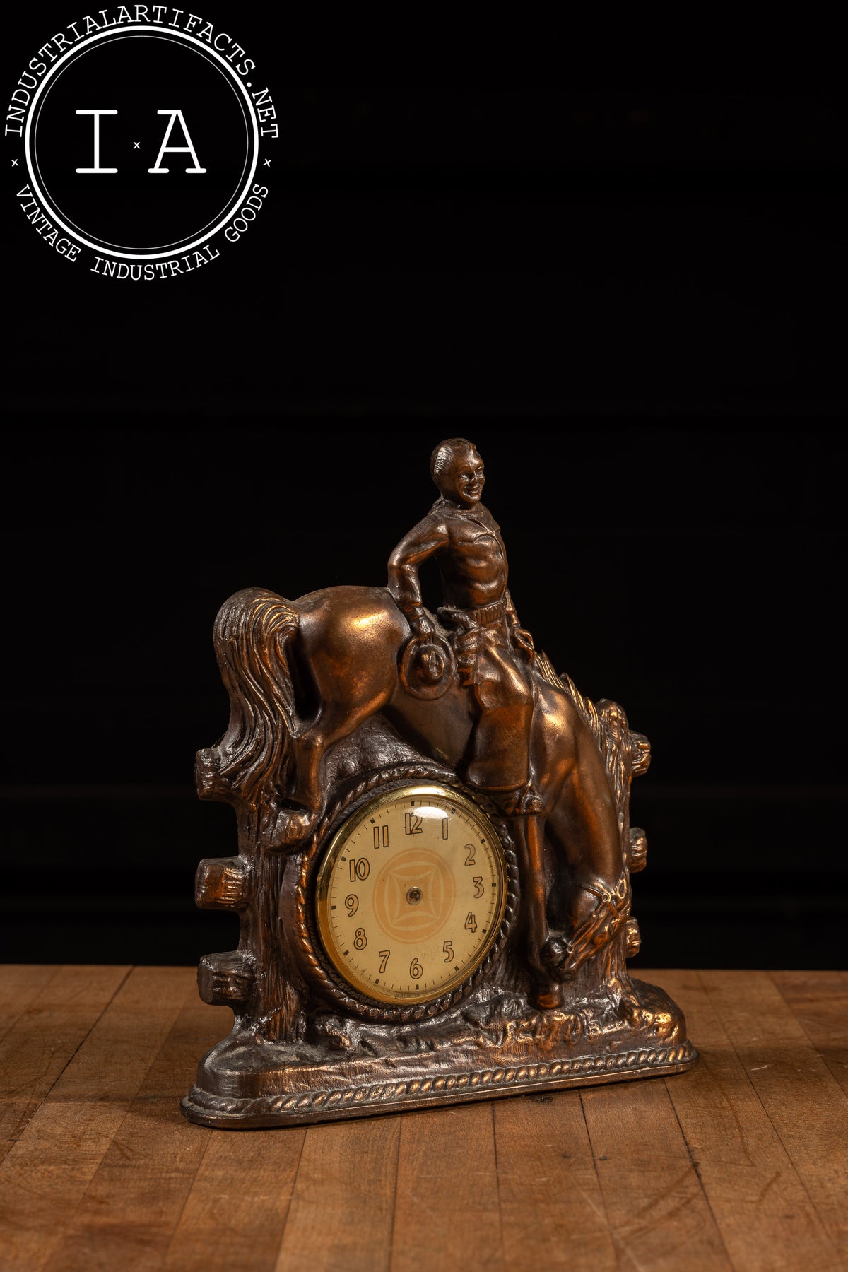 Vintage Rodeo Desk Clock – Industrial Artifacts