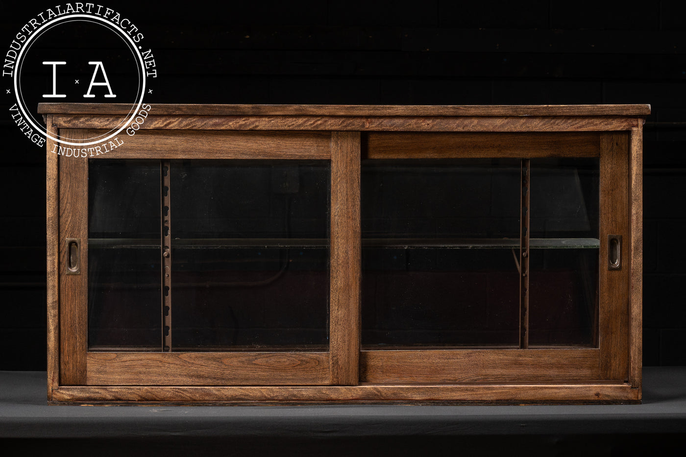 Antique Two-Tier Oak and Glass Display Case