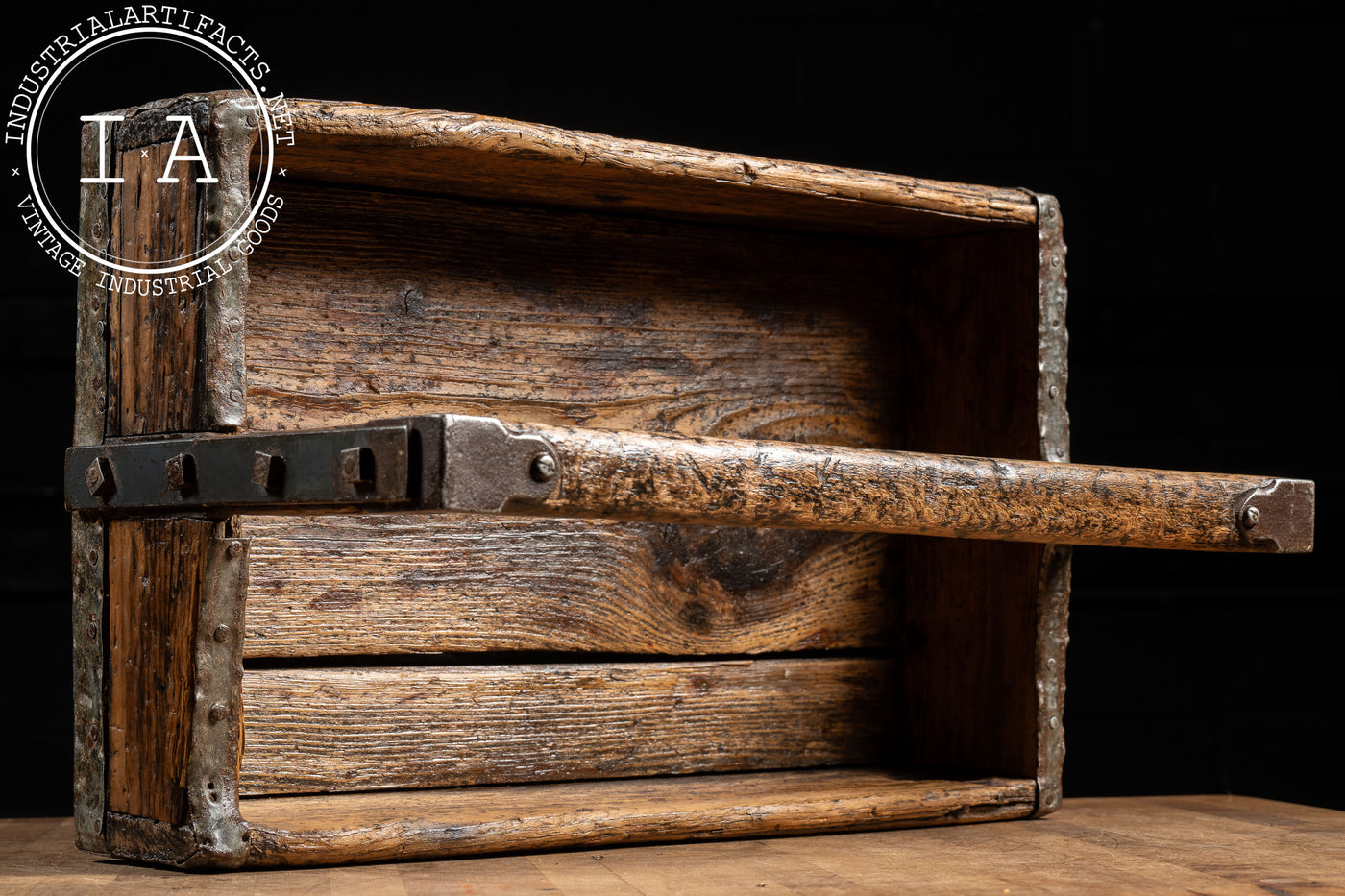 Primitive Wood and Metal Tool Caddy