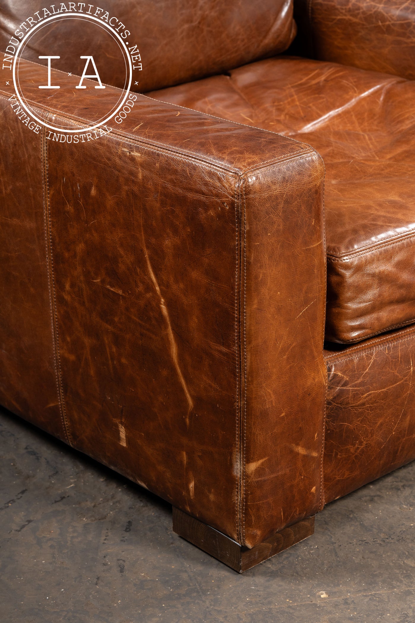 Full Grain Leather Leather Club Chair and Ottoman in Brown by RH