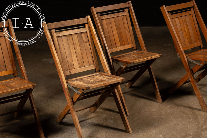 Set of Four Antique Oak Folding Chairs – Industrial Artifacts