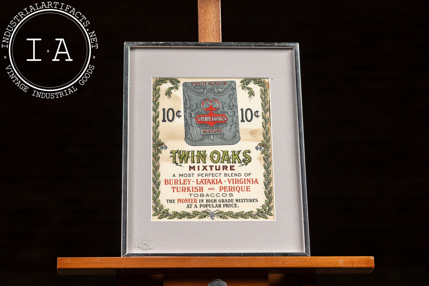 Early 20th Century Twin Oaks Mixture Framed Print Ad